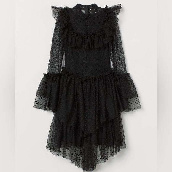 H&M X Sandra Mansour ruffle lace mini dress - Picture 3 of 6